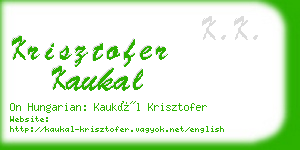 krisztofer kaukal business card